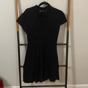 V-neck black dress